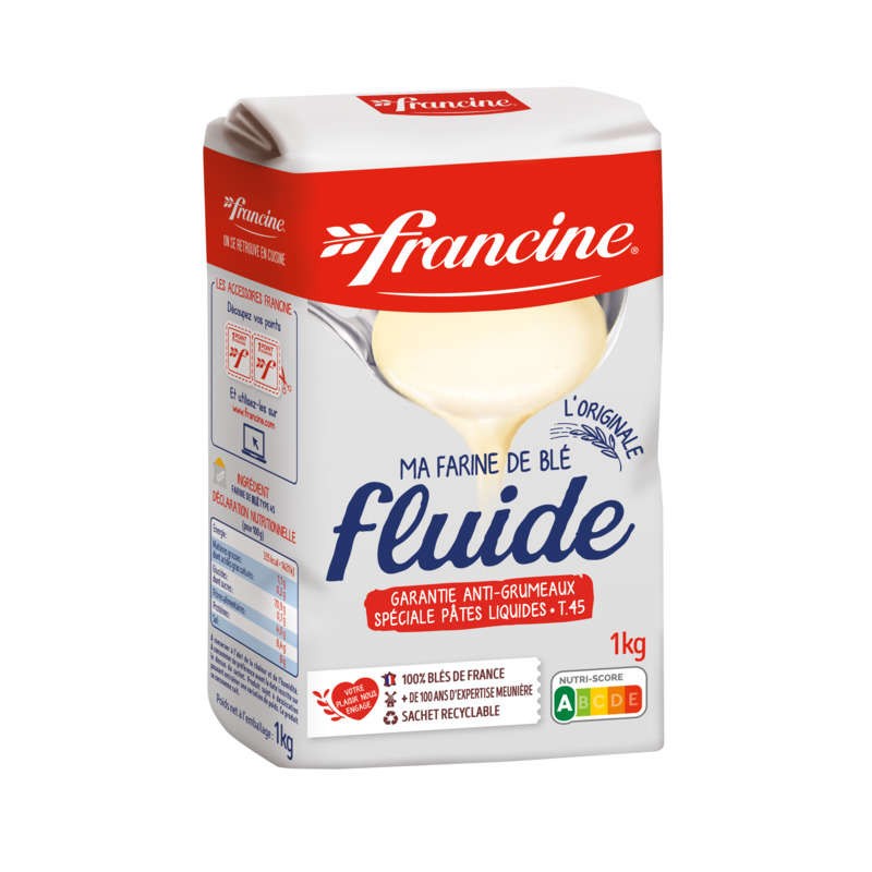 FRANCINE Farine de blé fluide 1Kg FRANCINE Farine de blé fluide 1Kg