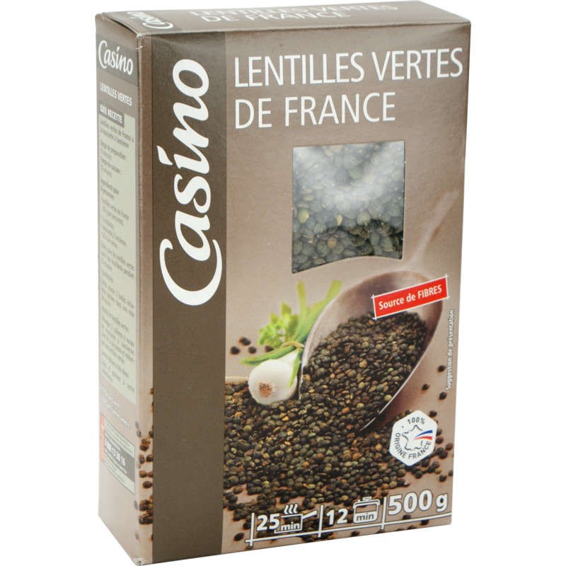CASINO Lentilles vertes de France 500g CASINO Lentilles vertes de France 500g