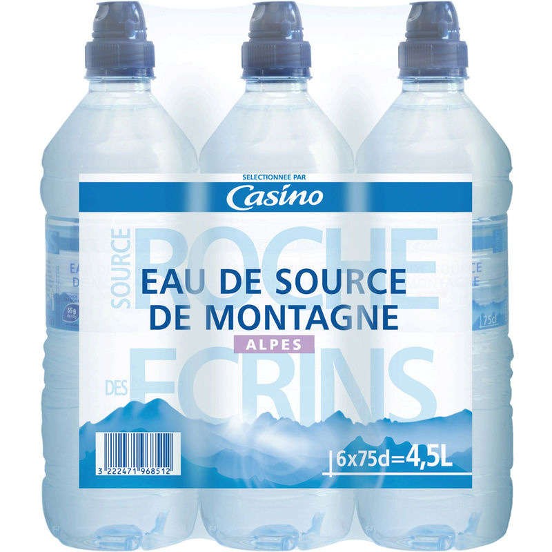 ROCHE DES ECRINS Eau de source de montagne des Alpes 6x75 cl ROCHE DES ECRINS Eau de source de montagne des Alpes 6x75 cl