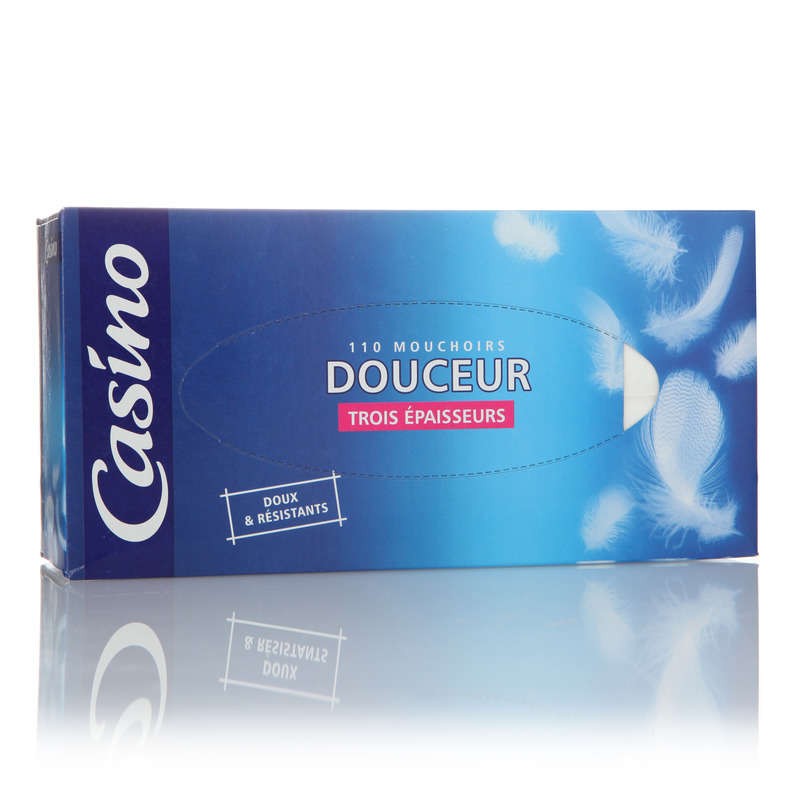 CASINO Mouchoirs douceur 3 épaisseurs x110 CASINO Mouchoirs douceur 3 épaisseurs x110